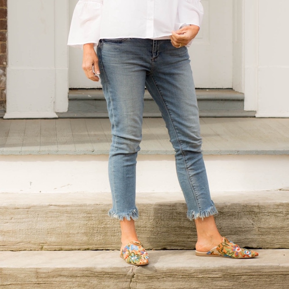 Lucky Brand Shredded Hem Denim